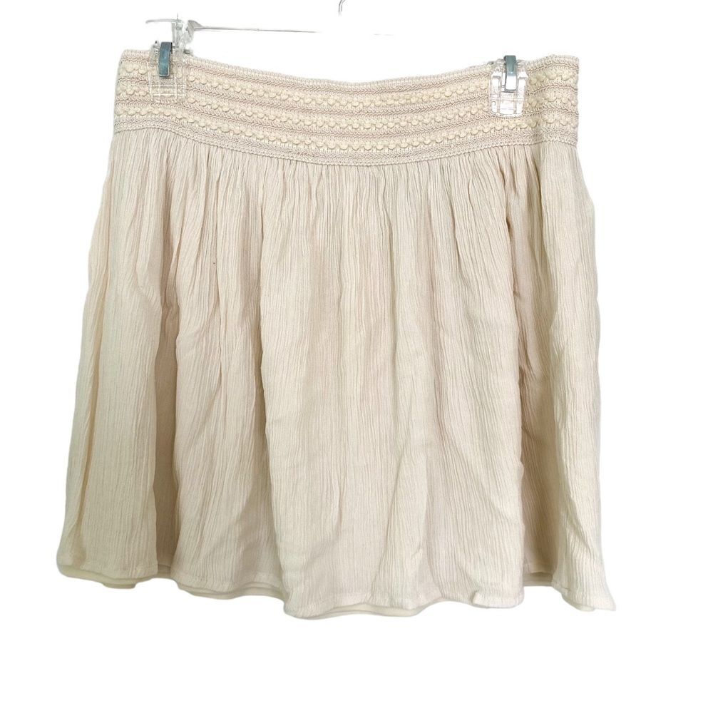 American Rag Cream White Elastic Waist Relaxed Summer Mini Skirt Size Medium